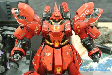 KUALA LUMPUR, MALAYSIA -NOVEMBER 26, 2017: Mobile Suit Gundam action figure model and toys. The characters of the fictional Gundam universe by Gunpla & Bandai.