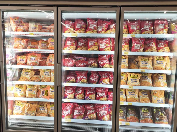 Kuala Lumpur Malaysia July 2019 Alimentos Congelados Exibidos Rack Dentro — Fotografia de Stock
