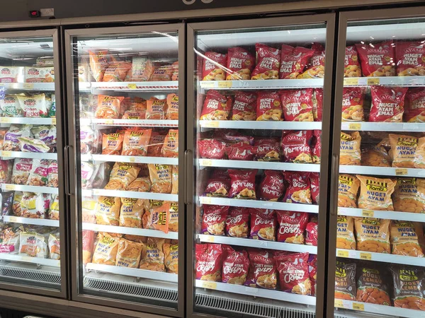 Kuala Lumpur Malaysia July 2019 Alimentos Congelados Exibidos Rack Dentro — Fotografia de Stock