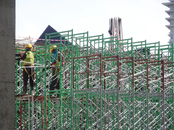 Kuala Lumpur Malaysia July 2019 Construction Workers Wearing Safety Gear — Stok fotoğraf