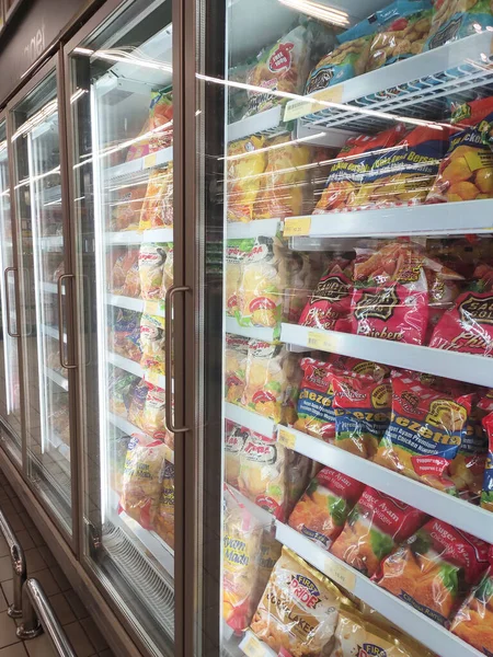 Kuala Lumpur Malaysia July 2019 Frozen Food Displayed Rack Large — Stock Photo, Image