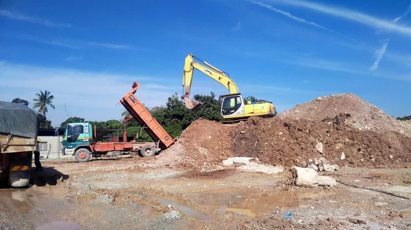 Kuala Lumpur Malasia Marzo 2020 Máquina Excavadoras Una Máquina Construcción —  Fotos de Stock