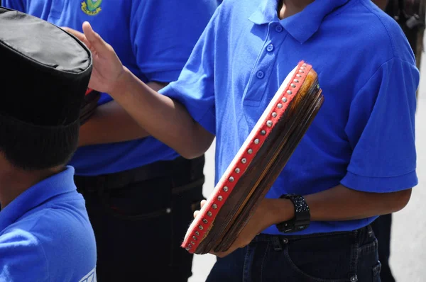 Kuala Lumpur Malezya Ocak 2018 Çocuk Malay Düğün Töreninde Kompang — Stok fotoğraf