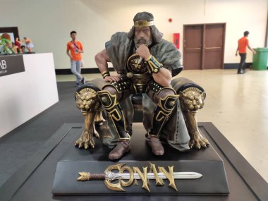 KUALA LUMPUR, MALAYSIA - 3 Mart 2020: Kurgusal komedi ve film aksiyon figürü Conan odaklı seçilmiş. Koleksiyoncu tarafından halka gösterildi. 