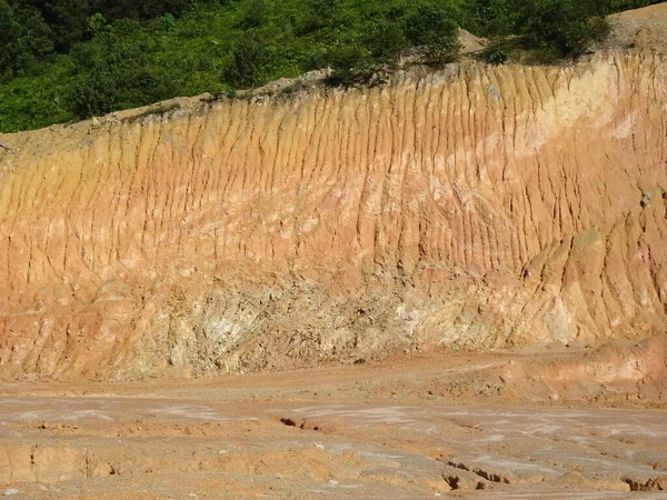 Erosión Suelo Las Laderas Causada Por Las Lluvias Estructura Del — Foto de Stock