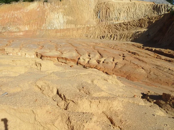 Erosion Vid Mark Och Sluttningar Orsakas Nederbörd Jordstrukturen Svag Och — Stockfoto