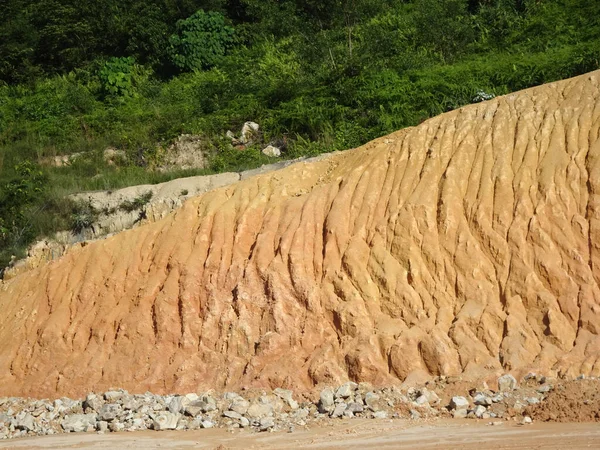 Erosión Suelo Las Laderas Causada Por Las Lluvias Estructura Del — Foto de Stock