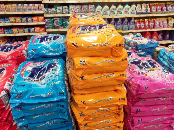 Kuala Lumpur Malaysia March 2020 Selected Focused Powder Detergent Plastic — стоковое фото