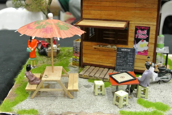 Kuala Lumpur Malaysia March 2020 Collection Small Diorama Builed Fans — стокове фото