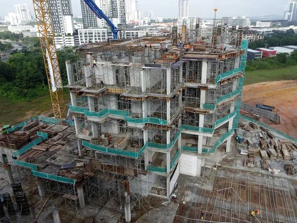 Kuala Lumpur Malaisie Mars 2020 Chantier Construction Fonctionne Pendant Journée — Photo