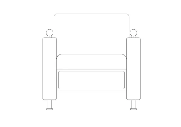 Poltrona Lusso Monoposto Stata Disegnata Disegno Cad Disegno Linea Singola — Foto Stock