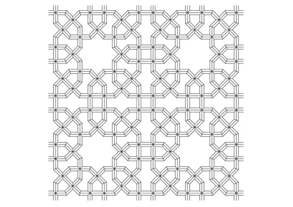 イスラムパターンの黒と白の2D Cad図面 イスラーム的なパターンは 幾何学の要素を用いてデザインを繰り返します — ストック写真