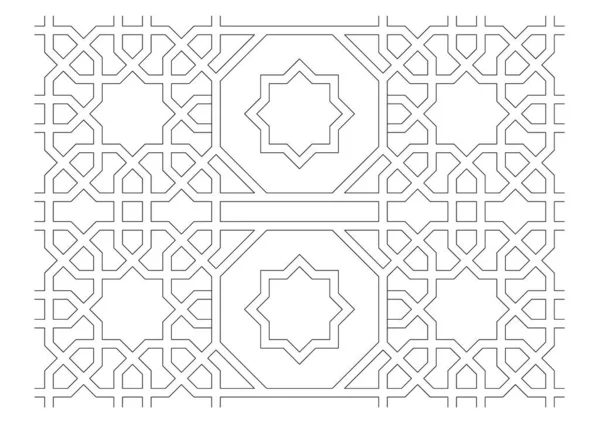 Desenho Cad Preto Branco Padrão Islâmico Padrões Islâmicos Usam Elementos — Fotografia de Stock