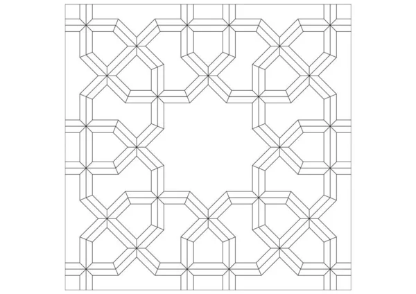 Black White Cad Drawing Islamic Pattern Islamic Patterns Use Elements — Stock Photo, Image