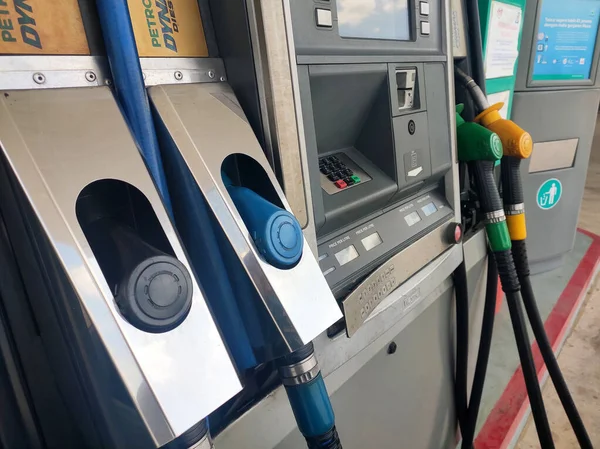 Kuala Lumpur Malaysia Maart 2020 Brandstofmondstuk Waarmee Benzine Het Tankstation — Stockfoto