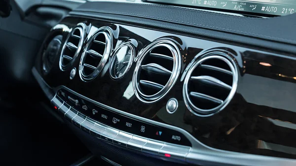 Luxury Car Interior AC Control And Ventilation Deck Stock Image