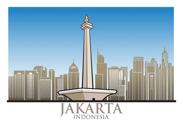 Vektör çizim Jakarta, Endonezya — Stok Vektör