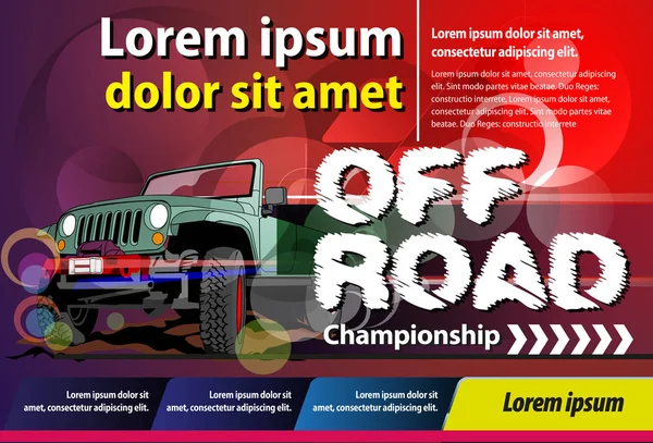 Plakat oder Werbung für die Offroad-Meisterschaft — Stockvektor