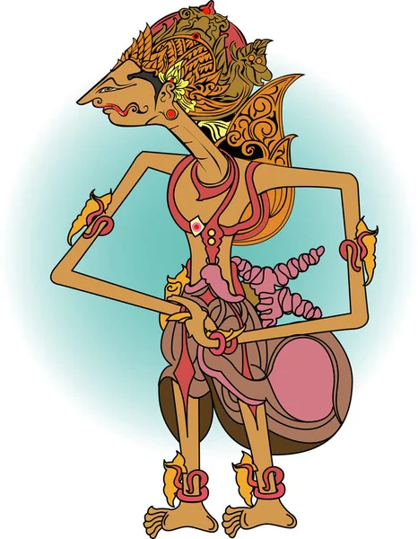 Ilustración vectorial Adipati Karna marioneta carachter — Vector de stock