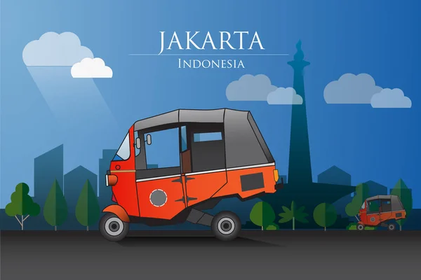 Bajaj de l'Inde devient maintenant une icône de Jakarta — Image vectorielle