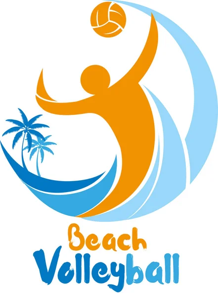 Beach volleyball logo event — Stock Vector