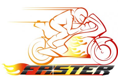 Motorcycle riding style clipart