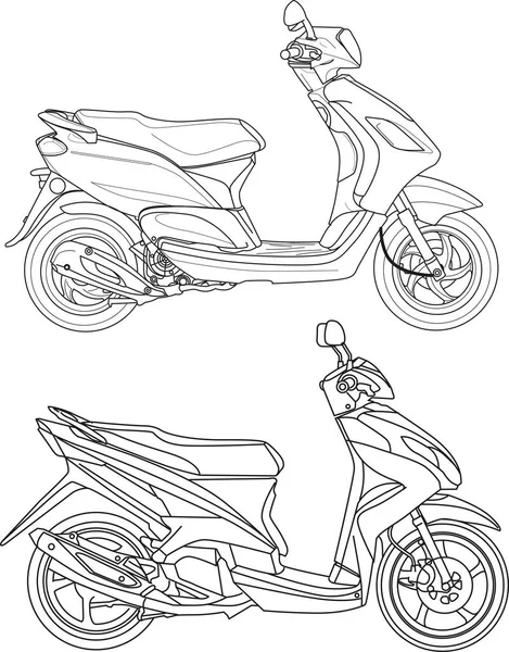 Motociclo o scooter matic — Vettoriale Stock