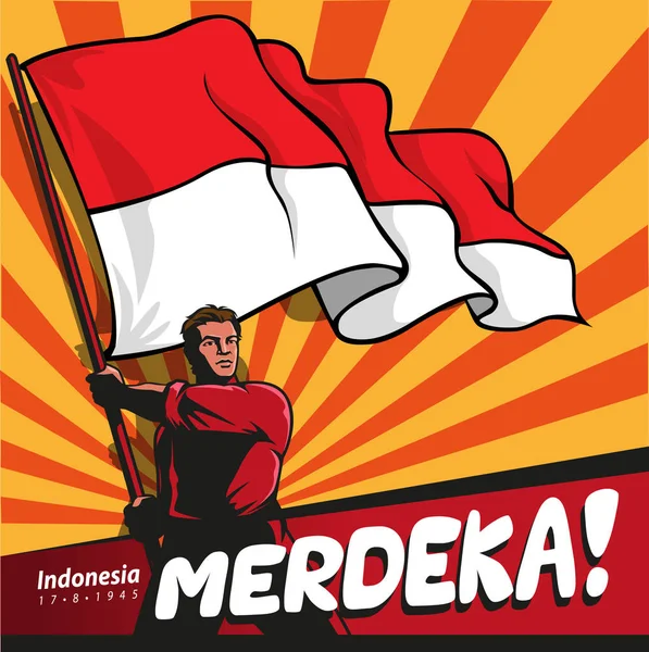 Mascotte Indonesia Merdeka — Vettoriale Stock