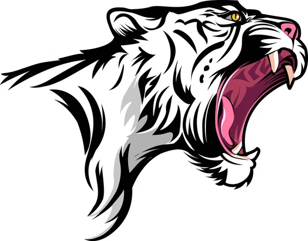 White tiger head — Stock Vector