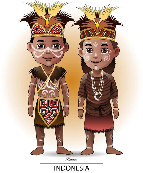 Papua traditionella tyg eller kostym. — Stock vektor