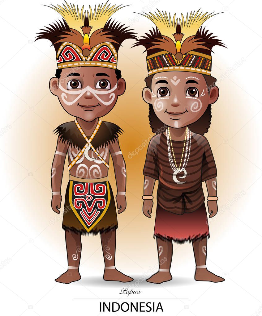 Papua traditional cloth or costume. — Stock Vector © msjeje #170479948