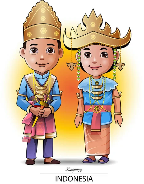 Lampung traditionele kleding — Stockvector