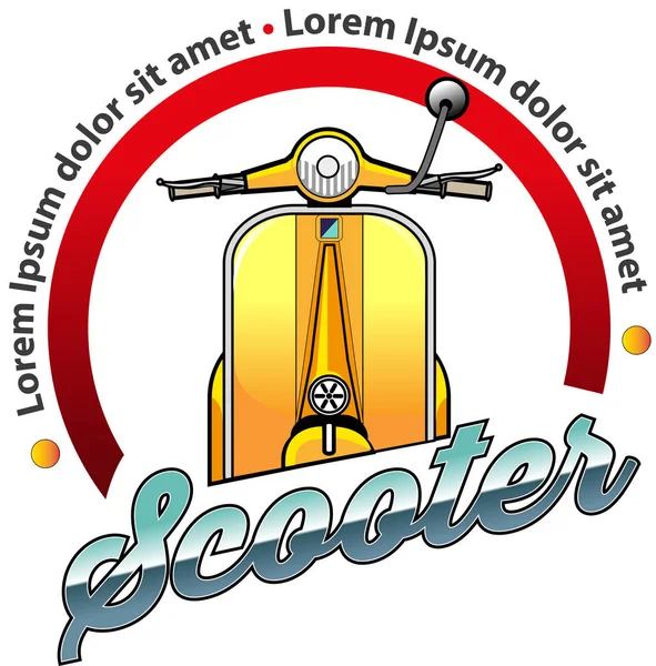 Vektor Abbildung Alte Vespa Oder Roller Community Symbol — Stockvektor