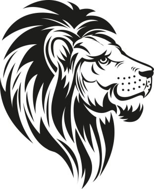 Vektör çizim aslan baş sembolü