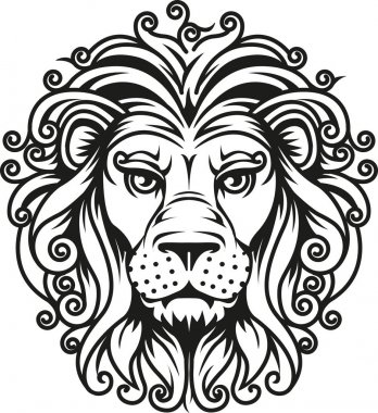 Vektör çizim, Aslan sembolü kafa.