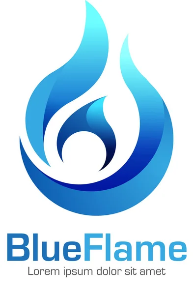 Vektor Abstract Blaue Flamme Für Und Gasunternehmen — Stockvektor