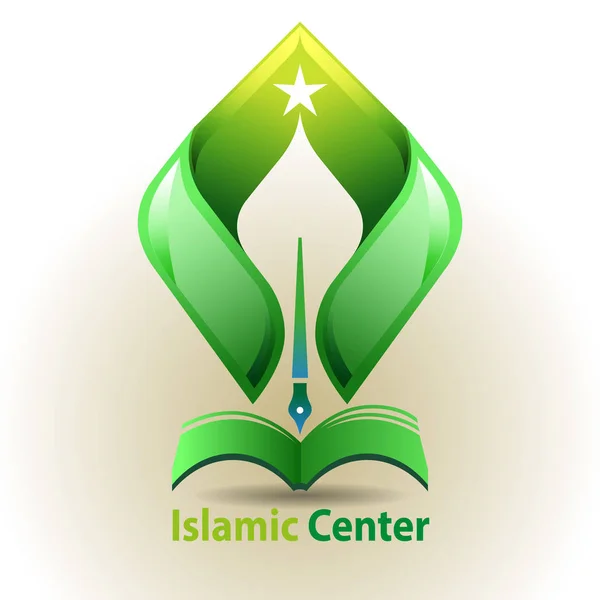 Vector Centro Islámico Para Educación Aprendizaje Símbolo — Vector de stock