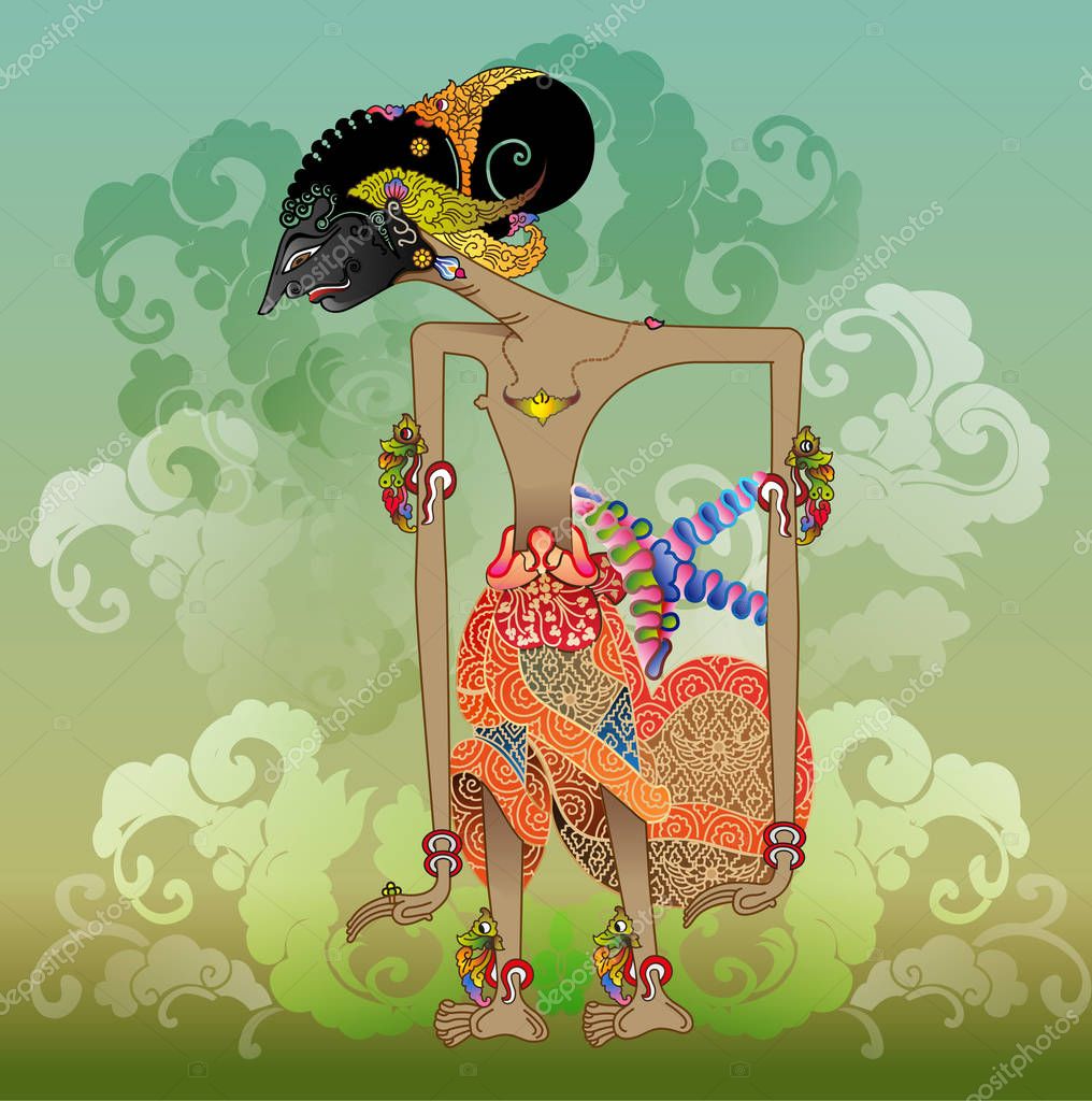 Vector Illustrations Modified Puntadewa Wayang Characters One Five