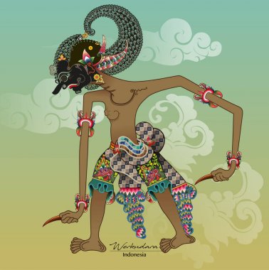 Vektör çizim, Werkudara veya Bima Wayang karakterleri Mahabharata hikaye beş Pandawa rakamlar biridir.