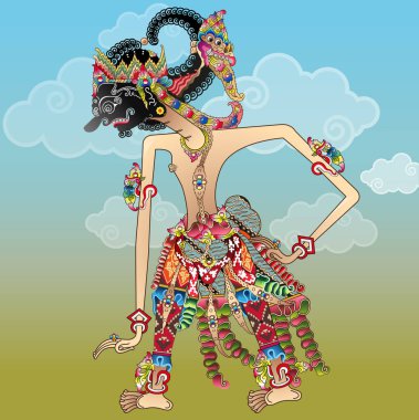 Vektör çizimi, wayang kulit purwa 'nın modifikasyonu, Raden Antareja karakteri.
