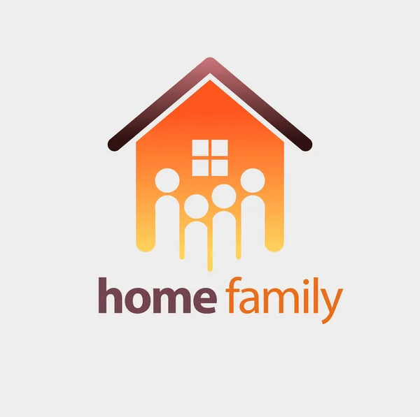 Vector Abstrato Logotipo Família Casa Símbolo —  Vetores de Stock