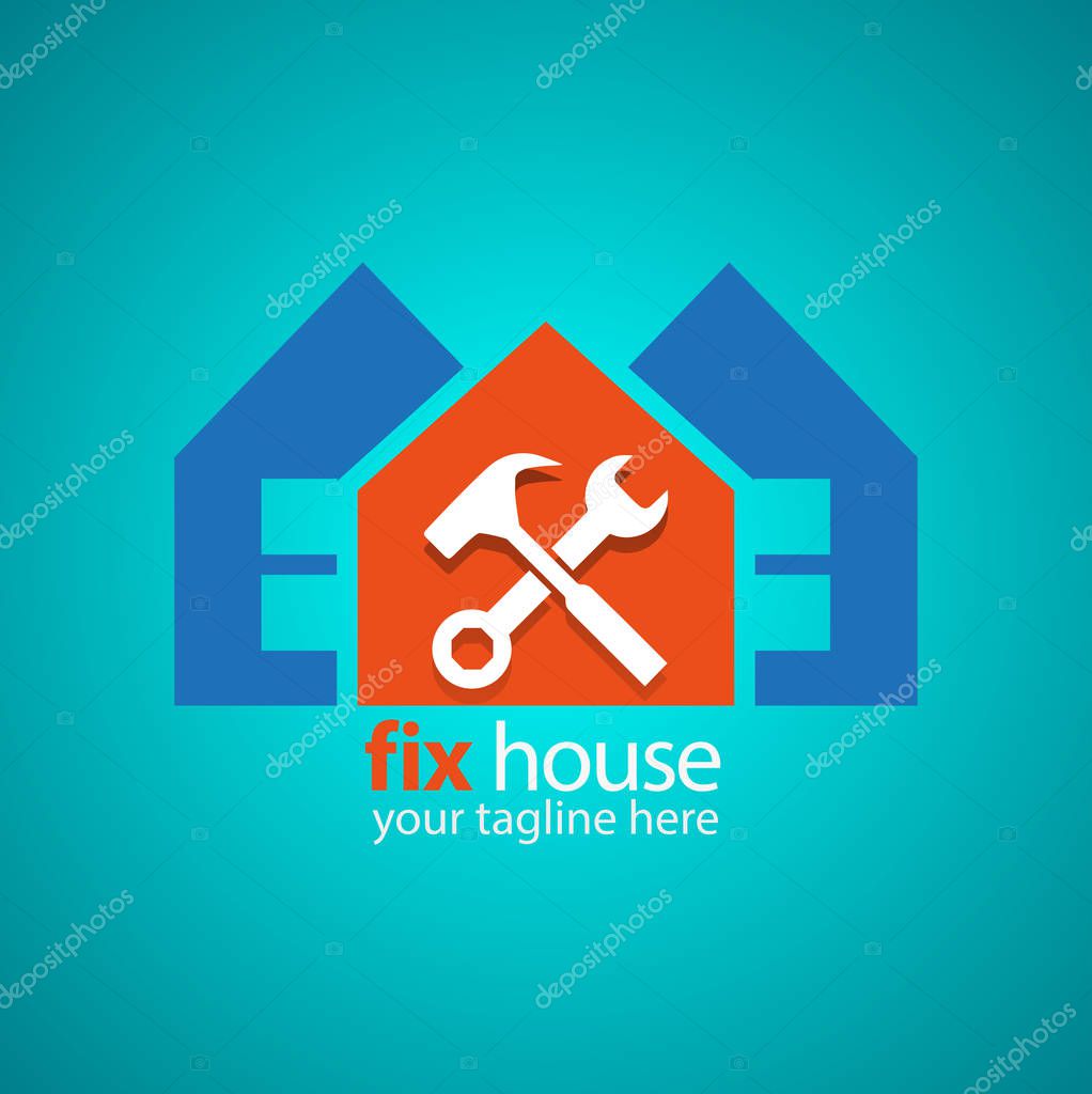 Vector abstract, fix house symbols, for home service improvement.