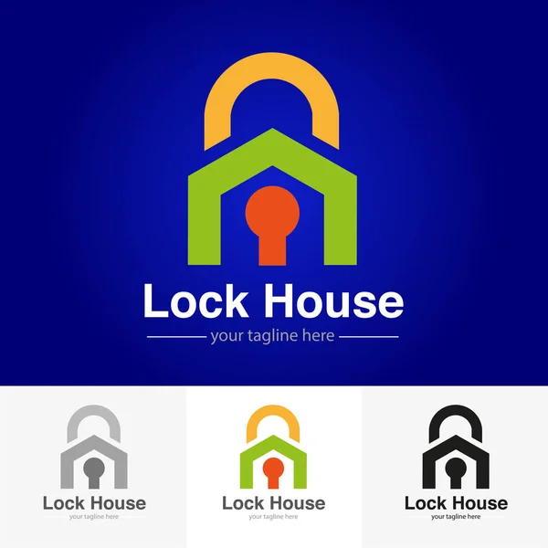 Astratto Vettoriale Simbolo Security Lock House — Vettoriale Stock