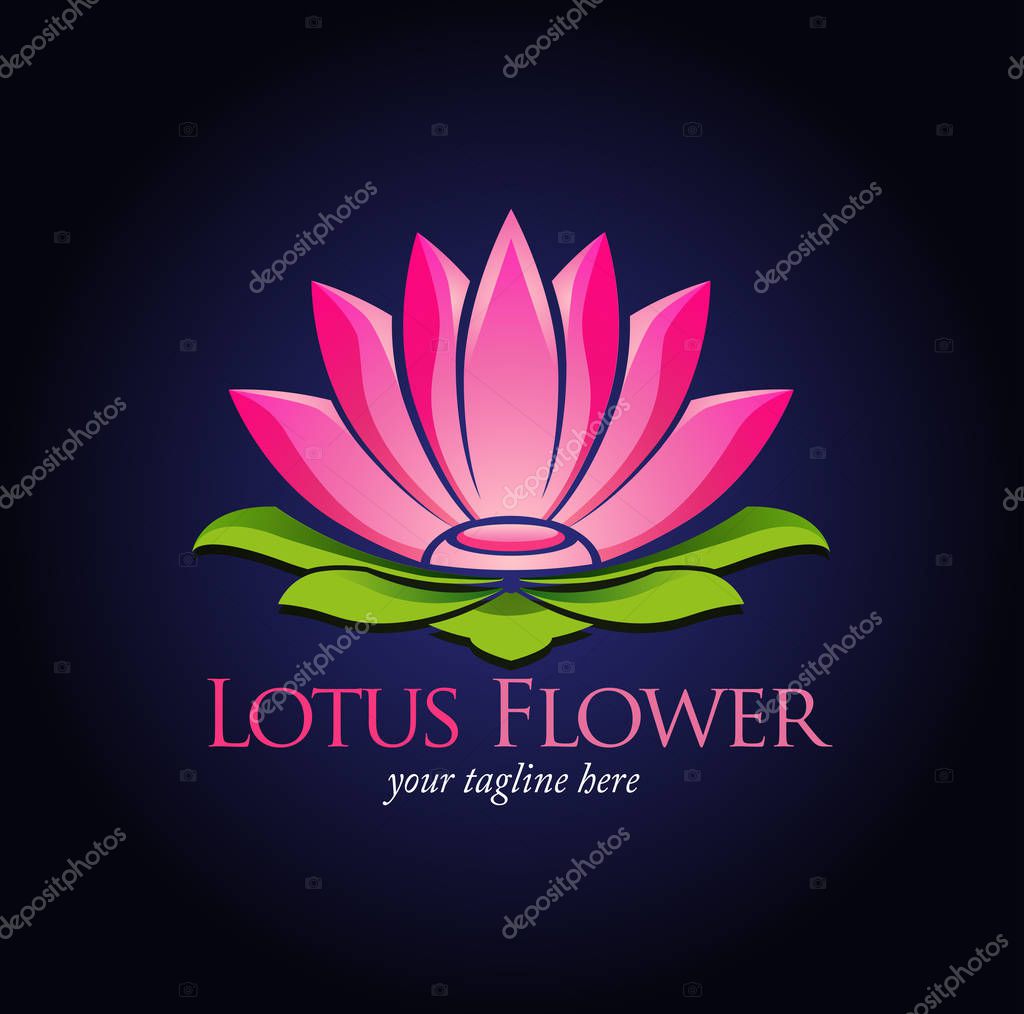 Vector Abstract Lotus Flower With Dark Background As A Symbol Or Icon Premium Vector In Adobe Illustrator Ai Ai Format Encapsulated Postscript Eps Eps Format