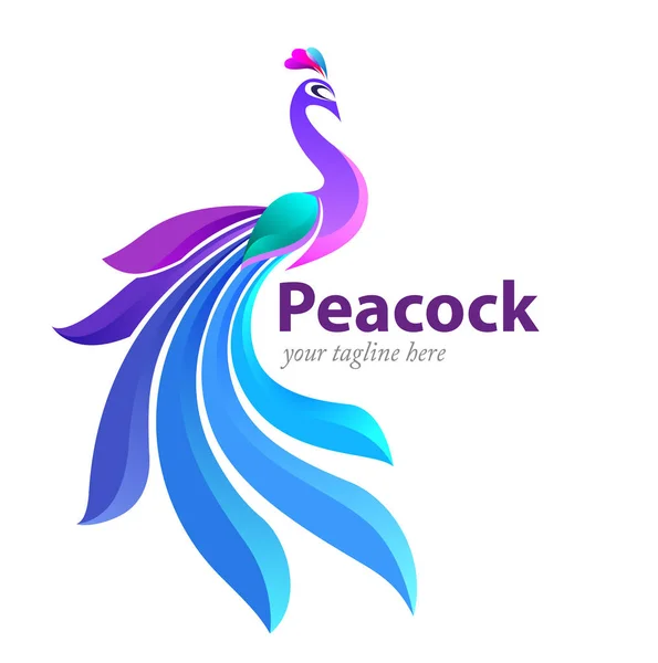 Ilustrasi Vektor Modifikasi Dari Peacok Sebagai Simbol Atau Ikon - Stok Vektor