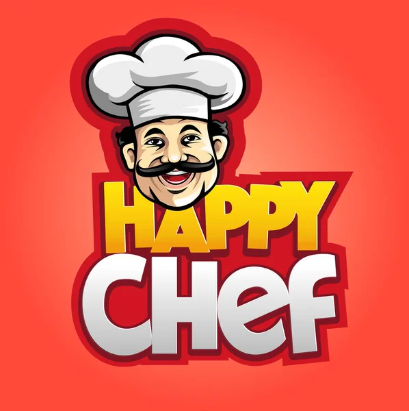 Ilustración Vectorial Modificación Símbolo Chef Feliz Para Restaurante Negocio Panadería — Archivo Imágenes Vectoriales