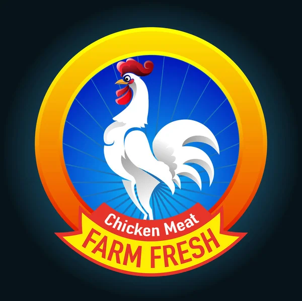 Vektor Ilustrasi Daging Ayam Dan Pertanian Segar Simbol - Stok Vektor