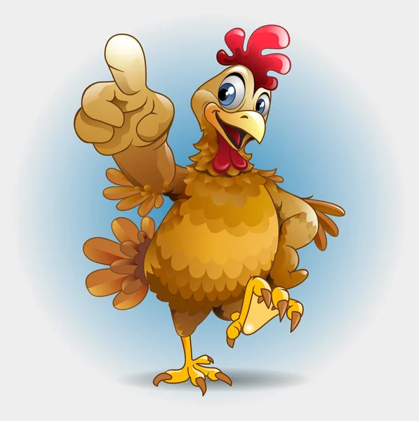Ilustracja Wektora Kurczak Pokazujący Coś Jako Symbol Lub Maskotkę — Wektor stockowy