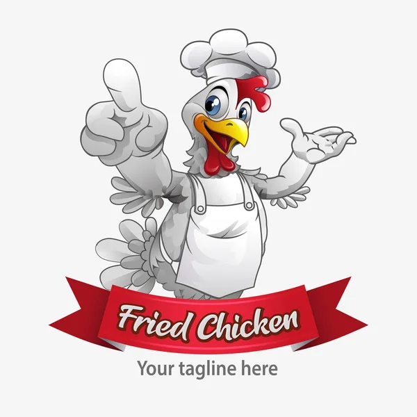 Vector Illustration Modification Chicken Symbol Fried Chicken Business — 스톡 벡터