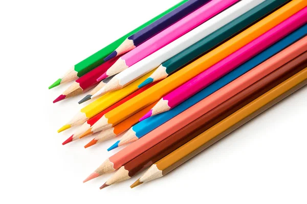 Renkli kalemler beyaz arka plan üzerinde izole kırpma yolu ile kapatın. Güzel. Çizim için.